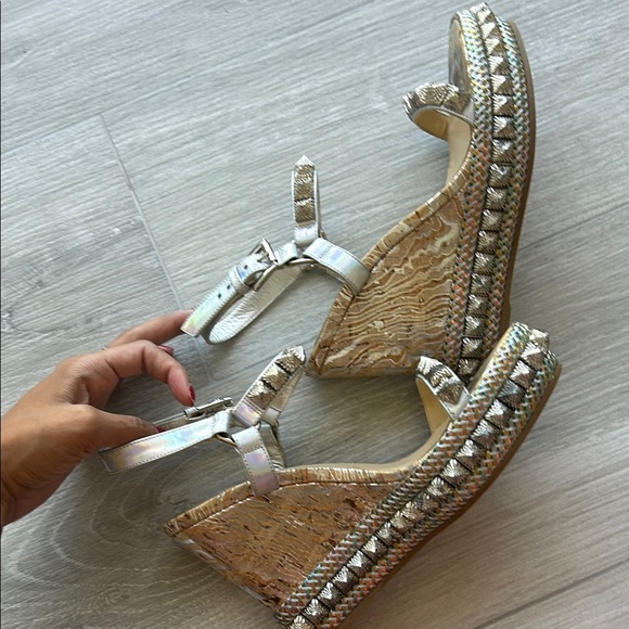 Christian Louboutin Pira Ryad Iridescent studded platform wedge - Picture 9 of 13